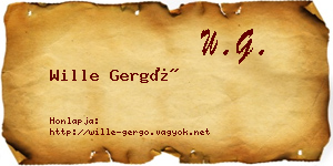 Wille Gergő névjegykártya